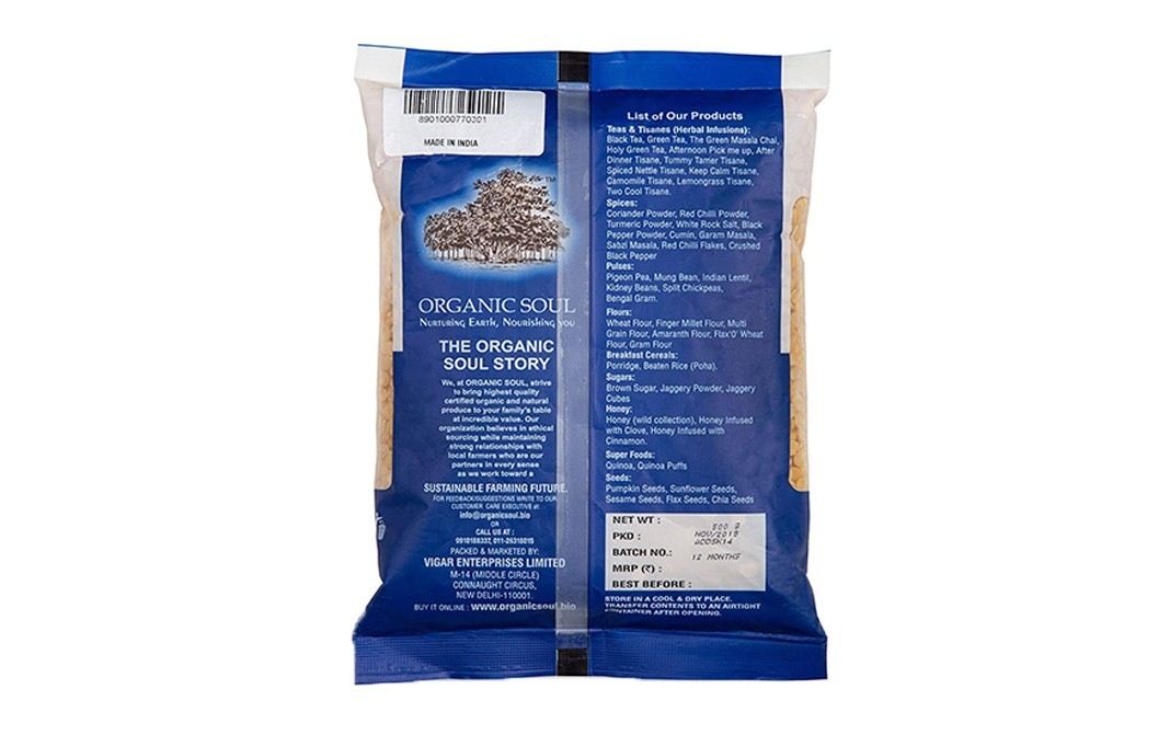 Organic Soul Organic Arahar Dal    Pack  500 grams